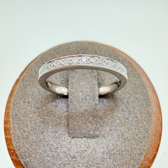 Jewelry - VTG Solid Sterling Silver 925 Cubic Zirconia Pavé Set Statement RIng Size 6.5
